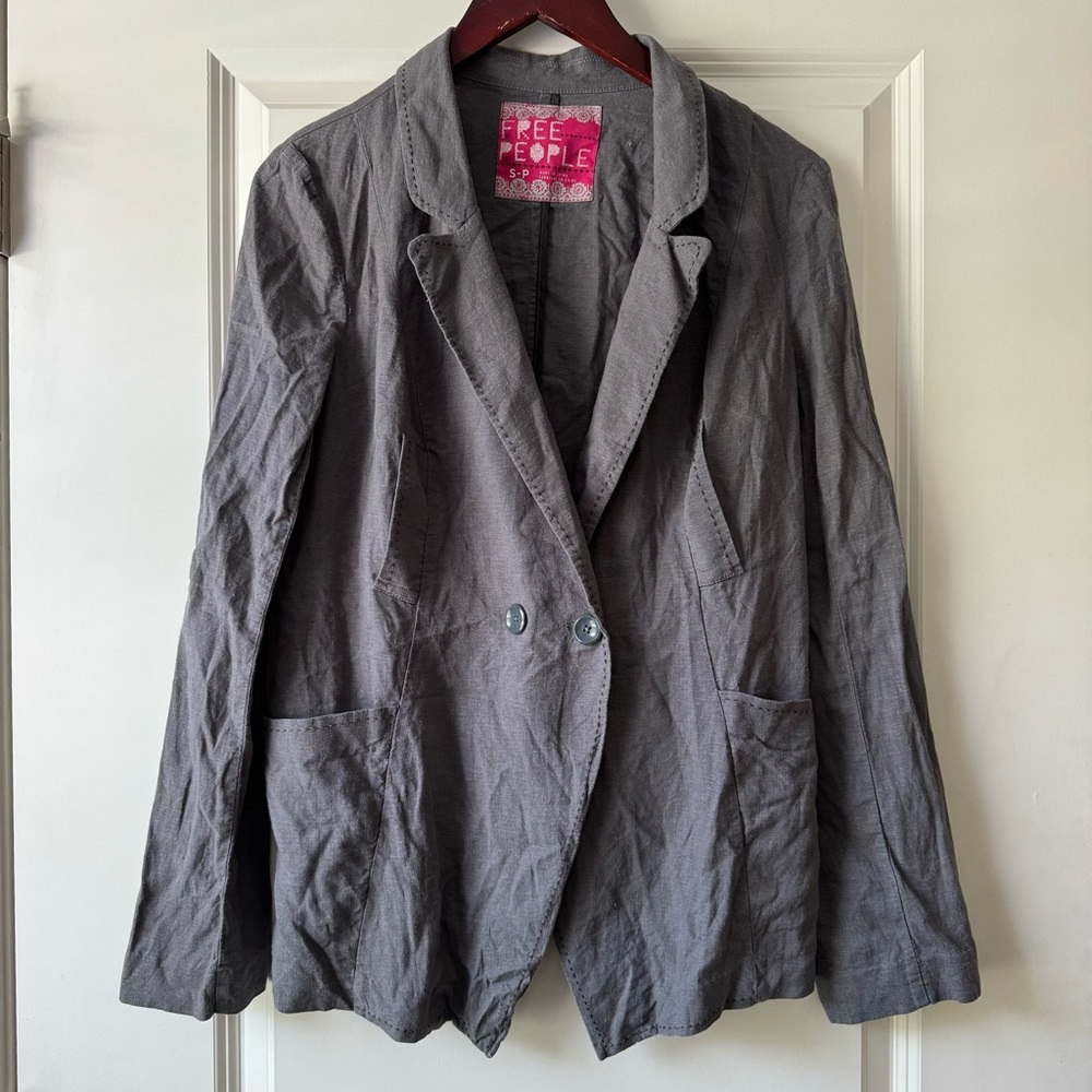 Free People Linen Blazer